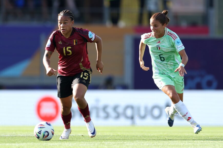 Arianna Caruso brilla con su peinado en la victoria de Italia sobre Bélgica