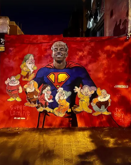 Escándalo en fiesta de cumpleaños de Lamine Yamal: graffiti de siete enanitos