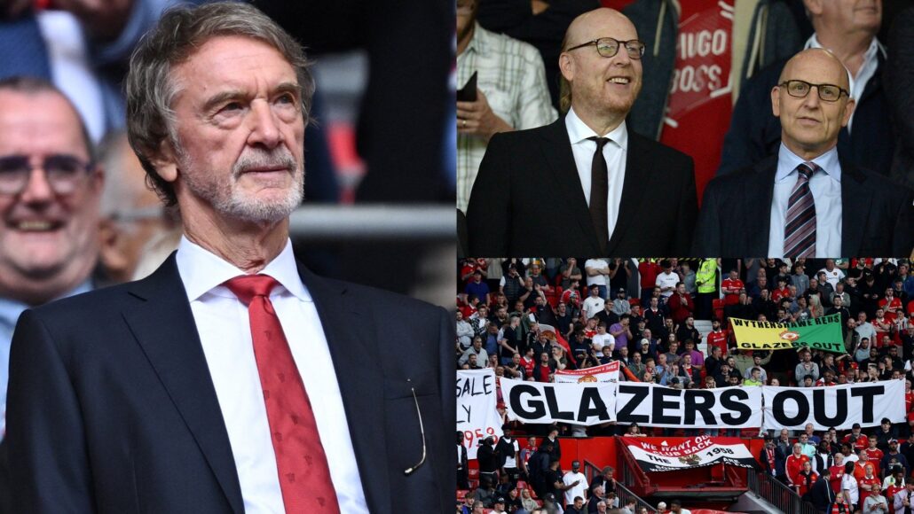 Protestas de aficionados del Man Utd contra Sir Jim Ratcliffe antes del Arsenal