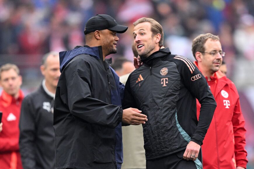 Harry Kane anota su gol 400 y asombra a Vincent Kompany en Bundesliga