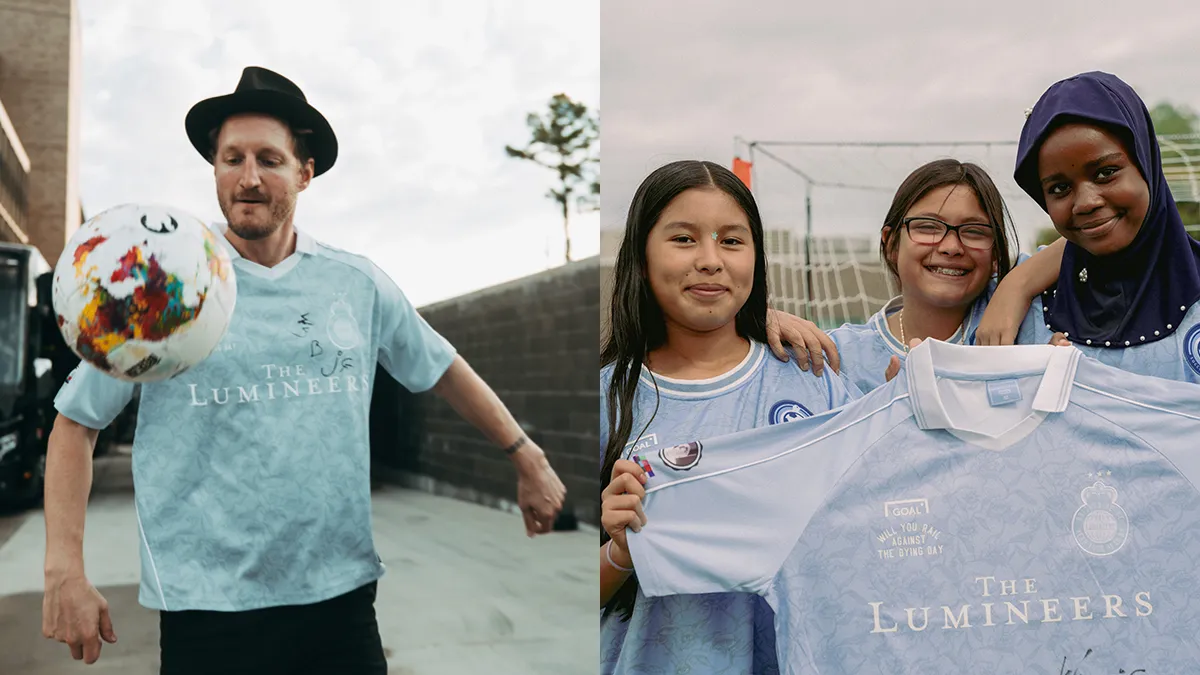 Lumineers y GOAL celebran 20 años con camiseta benéfica edición limitada
