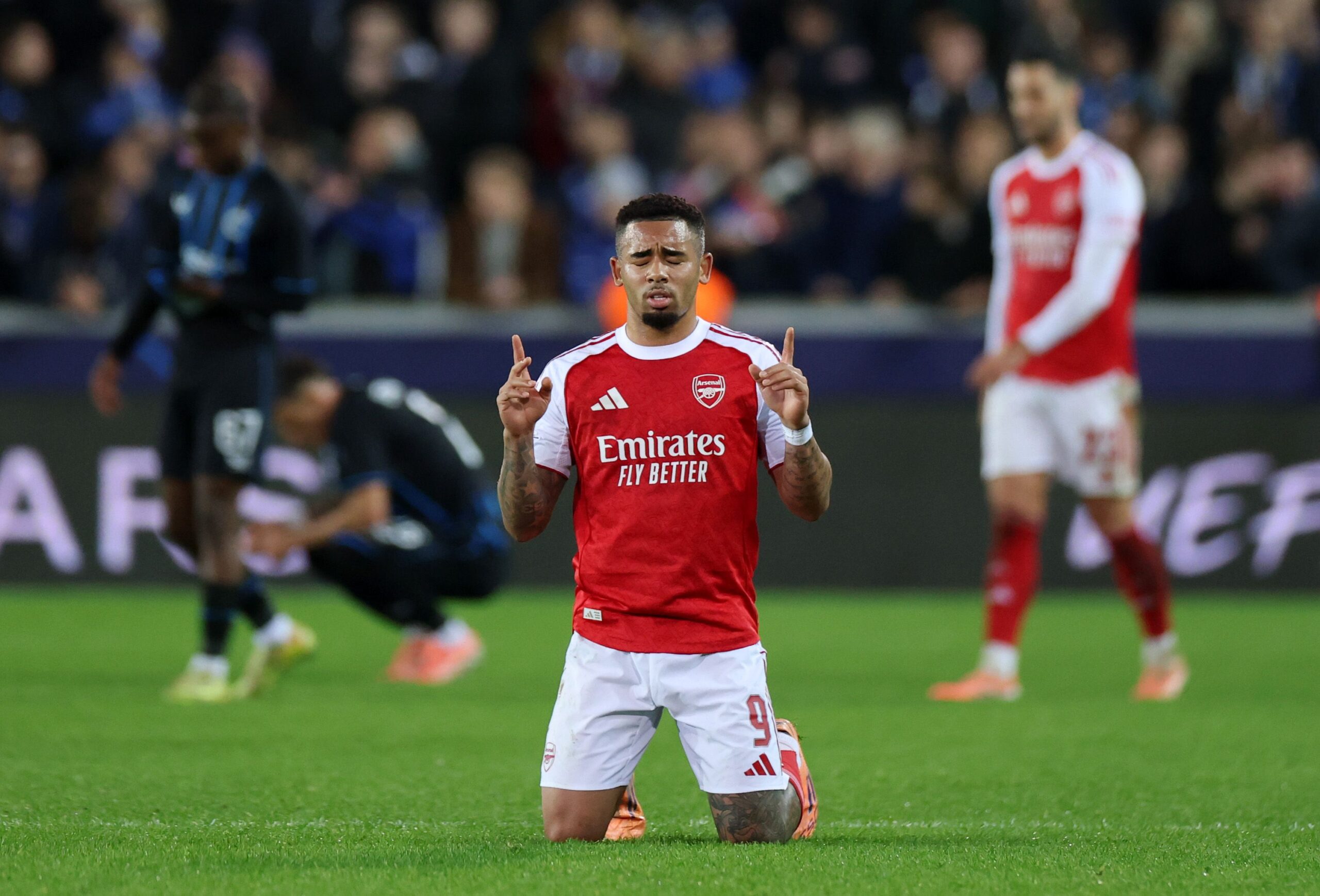 Gabriel Jesus feliz tras regresar de lesión y ayudar a Arsenal a vencer a Brugge